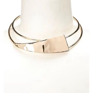 Gemma Layne Textured Metal Wire Collar Statement Necklace